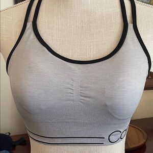 Calvin Klein Light Gray Sports Bra with Black Trim